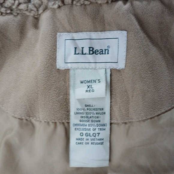L.L. Bean Ladies Goose Down Long Double Zip Puffer With Sherpa Collar. Size XL - Picture 5 of 10